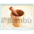 New Product for 2014 100% Bamboo Mortar and Pestle Set